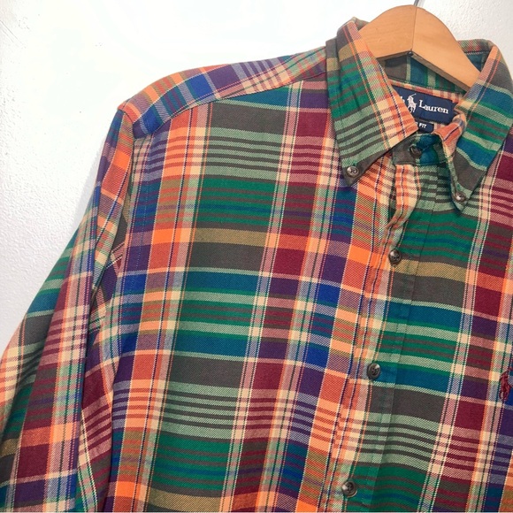 Polo Ralph Lauren Fall Multicolored Plaid L/S Button Up Shirt Men's Small S - Picture 2 of 6